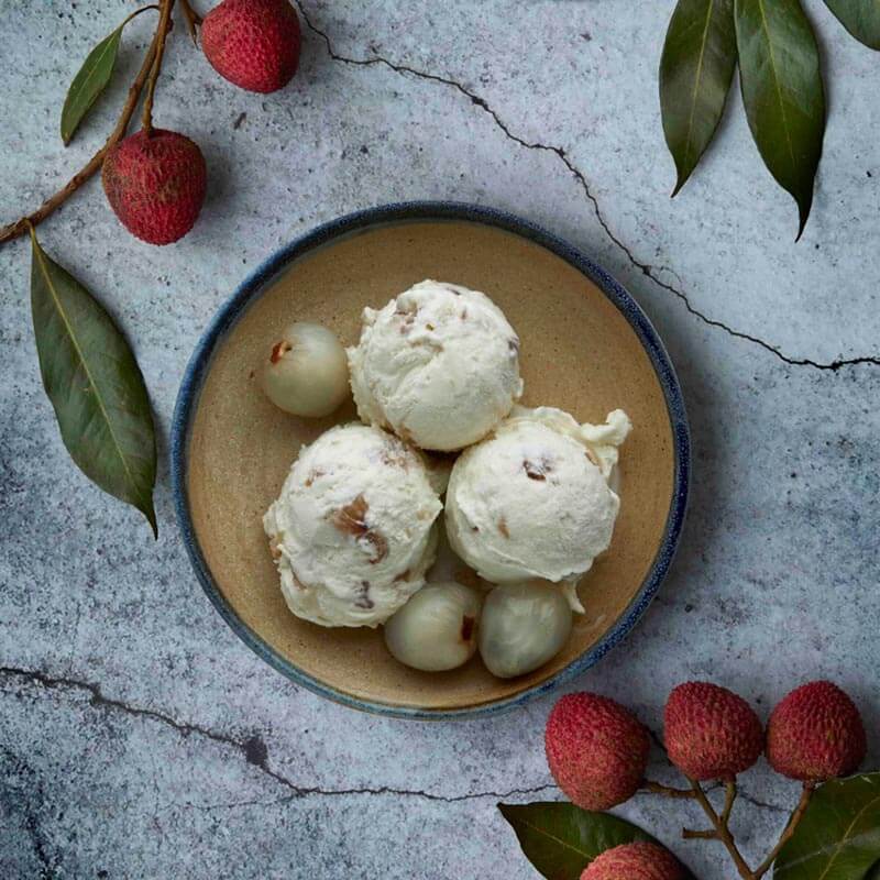 lychee ice cream menu drop image